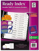 A Picture of product AVE-11126 Avery® Customizable Table of Contents Ready Index® Black & White Dividers with Printable Section Titles TOC and 12-Tab, Jan. to Dec., 11 x 8.5, 1 Set