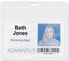 A Picture of product AVT-75603 Advantus® PVC-Free Badge Holders,  Horizontal, 4" x 3", Clear, 50/Pack