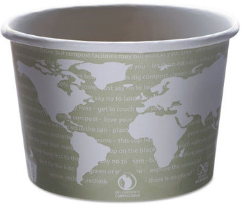 Eco-Products® World Art™ PLA-Laminated Soup Containers,  25/PK, 20 PK/CT