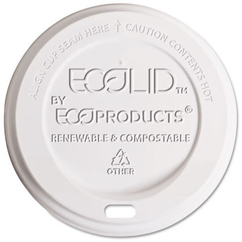 Eco-Products® EcoLid® Hot Cup Lid,  Fits 8oz Hot Cups, 50/PK, 16 PK/CT