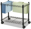 A Picture of product FEL-45081 Fellowes® High-Capacity Rolling File Cart Metal, 1 Shelf, 2 Bins, 24" x 14" 20.5", Black