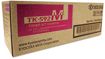 Kyocera TK592C, TK592K, TK592M, TK592Y Toner, 5,000 Page-Yield, Magenta