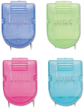 Advantus® Wall Clips for Fabric Panels,  Standard Size, Assorted Cool Colors, 50/Box