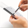 A Picture of product DEF-89105 deflecto® Interior Image® Sign Holder,  Landscape, 8 1/2 x 2 Insert, Black/Silver