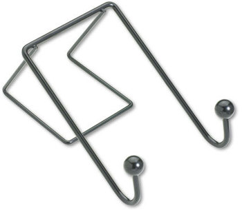 Fellowes® Wire Partition Additions™ Coat Hook Double-Garment 4 x 5.13 6, Over-the Panel Mount, Black