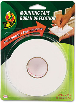 Duck® Double-Stick Foam Mounting Tape, 3/4" x 15ft, White
