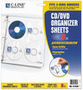 A Picture of product CLI-61948 C-Line® Deluxe CD Ring Binder Storage Pages,  Standard, Stores 8 CDs, 5/PK