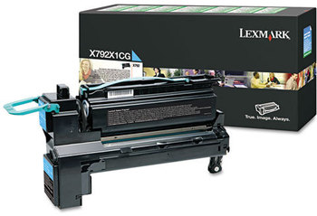 Lexmark™ X792X2YG-X792X1KG Toner, 20,000 Page-Yield, Cyan