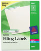 A Picture of product AVE-5866 Avery® Permanent TrueBlock® File Folder Labels with Sure Feed® Technology 0.66 x 3.44, White, 30/Sheet, 50 Sheets/Box