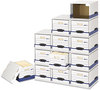 A Picture of product FEL-0162601 Bankers Box® File/Cube Shell Legal/Letter, 23.75 x 19.75, White/Blue, 6/Carton
