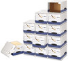 A Picture of product FEL-0162601 Bankers Box® File/Cube Shell Legal/Letter, 23.75 x 19.75, White/Blue, 6/Carton