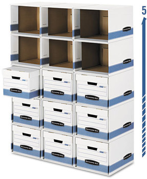 Bankers Box® File/Cube Shell Legal/Letter, 23.75 x 19.75, White/Blue, 6/Carton