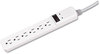 A Picture of product FEL-99012 Fellowes® Basic Home/Office Six-Outlet Surge Protector 6 AC Outlets, ft Cord, 450 J, Platinum