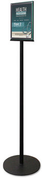 deflecto® Double-Sided Magnetic Sign Stand,  8 1/2 x 11, 56" High, Silver