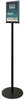 A Picture of product DEF-692056 deflecto® Double-Sided Magnetic Sign Stand,  8 1/2 x 11, 56" High, Silver