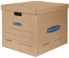 A Picture of product FEL-7718201 Bankers Box® SmoothMove™ Classic Moving & Storage Boxes Moving/Storage Half Slotted Container (HSC), Large, 17" x 21" Brown/Blue, 5/Carton