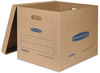 A Picture of product FEL-7718201 Bankers Box® SmoothMove™ Classic Moving & Storage Boxes Moving/Storage Half Slotted Container (HSC), Large, 17" x 21" Brown/Blue, 5/Carton