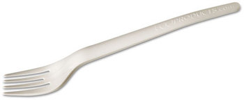 Eco-Products® Plantware® Compostable Cutlery, Fork, 50/Pack, 1,000/Case