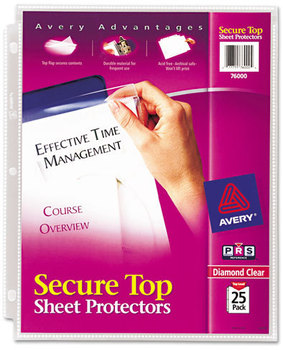 Avery® Secure Top™ Super Heavyweight Diamond Clear Sheet Protector Protectors, Heavy Gauge, Letter, 25/Pack