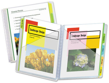 C-Line® 10-Pocket Poly Portfolio with Write-On Tabs,  Polypropylene, Clear