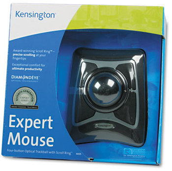 Kensington® Expert Mouse® Trackball, ScrollRing, Black/Silver