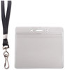A Picture of product AVT-91132 Advantus® Resealable ID Badge Holders,  Lanyard, Horizontal, 3 3/4 x 2 5/8, Clear, 20/Pack