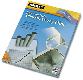 Apollo® Transparency Film, Letter, Clear, 100/Box