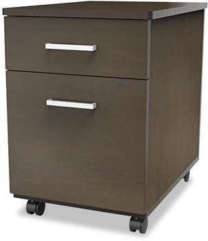Linea Italia® Trento Line Mobile Pedestal File,  Box/File Drawer, Mocha