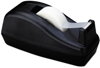 Scotch® Deluxe Desk Tape Dispenser with Attached 1" Core,  Attached 1" Core, Heavily Weighted, Black