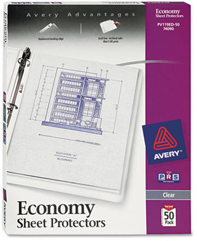 Avery® Standard and Economy Weight Clear Semi-Clear Sheet Protector Top-Load Gauge, Letter, 50/Box