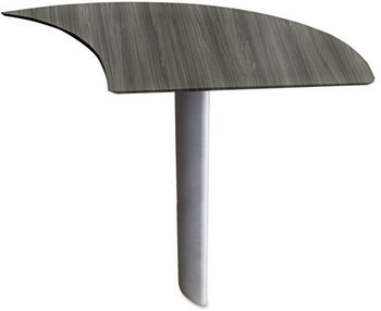 Mayline® Medina™ Series Laminate Curved Desk Extension, Right-Hand, 47w x 24d x 29 1/2h, Gray Steel