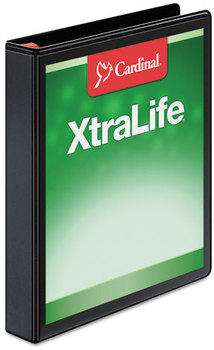 Cardinal® XtraLife® ClearVue™ Non-Stick Locking Slant-D® Ring Binder,  1" Cap, 11 x 8 1/2, Black