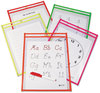A Picture of product CLI-40820 C-Line® Reusable Dry Erase Pockets,  9 x 12, Assorted Neon Colors, 25/Box