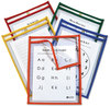 A Picture of product CLI-40820 C-Line® Reusable Dry Erase Pockets,  9 x 12, Assorted Neon Colors, 25/Box