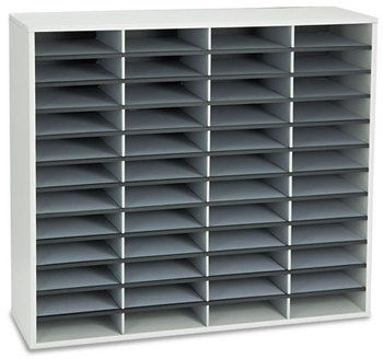 Fellowes® Literature Organizers Organizer, 48 Letter Compartments, 38.25 x 11.88 34.69, Dove Gray