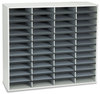 A Picture of product FEL-25081 Fellowes® Literature Organizers Organizer, 48 Letter Compartments, 38.25 x 11.88 34.69, Dove Gray