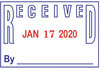 A Picture of product COS-011033 2000 PLUS® Self-Inking Two-Color Word Dater,  1 3/4 x 1, "Paid," Self-Inking, Blue/Red