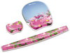 A Picture of product FEL-9179101 Fellowes® Photo Gel Supports with Microban® Protection Keyboard Wrist Rest 18.56 x 2.31, Pink Flowers Design