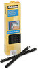 A Picture of product FEL-52323 Fellowes® Plastic Comb Bindings 1/2" Diameter, 90 Sheet Capacity, Black, 25/Pack