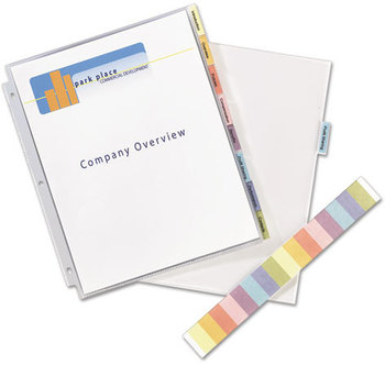 Avery® Protect 'n Tab™ Tabbed Sheet Protectors Top-Load Clear w/Eight Tabs, Letter