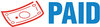 A Picture of product COS-035535 ACCUSTAMP2® Pre-Inked Shutter Stamp with Microban®,  Red/Blue, PAID, 1 5/8 x 1/2
