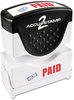 A Picture of product COS-035535 ACCUSTAMP2® Pre-Inked Shutter Stamp with Microban®,  Red/Blue, PAID, 1 5/8 x 1/2