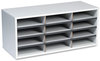 A Picture of product FEL-25004 Fellowes® Desktop Sorter Particle Board 12 Compartments, 29 x 11.88 12.9, Dove Gray