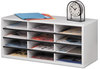 A Picture of product FEL-25004 Fellowes® Desktop Sorter Particle Board 12 Compartments, 29 x 11.88 12.9, Dove Gray