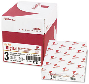 Nekoosa Fast Pack Digital Carbonless Paper,  8-1/2 x 11, White/Canary/Pink, 2500/Carton