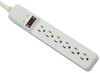 A Picture of product FEL-99036 Fellowes® Basic Home/Office Six-Outlet Surge Protector 6 AC Outlets, 15 ft Cord, 450 J, Platinum