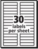 A Picture of product AVE-8066 Avery® Removable File Folder Labels with Sure Feed® Technology 0.66 x 3.44, White, 30/Sheet, 25 Sheets/Pack