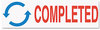 A Picture of product COS-035538 ACCUSTAMP2® Pre-Inked Shutter Stamp with Microban®,  Red/Blue, COMPLETED, 1 5/8 x 1/2