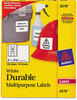A Picture of product AVE-6578 Avery® Durable Permanent ID Labels with TrueBlock® Technology Laser Printers, 2 x 2.63, White, 15/Sheet, 50 Sheets/Pack