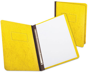 Oxford® Heavyweight PressGuard® and Pressboard Report Cover with Reinforced Side Hinge,  Prong Clip, Letter, 3" Capacity, Yellow